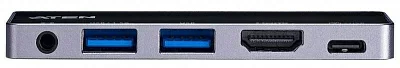Док-станция ATEN UH3238-AT внешн. 5 портов:USB 3.2 Gen 1 (2x тип A+тип C)+HDMl+3.5mm jack ~ питание от шины ~ (одиночн.подкл.макс.разр.3840x2160 60 Hz при подд. DP 1.4 Alt mode с DSC3:1 и HBR3)