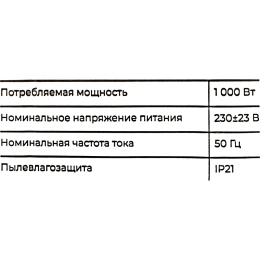 Электрический конвектор 1 кВт Gigant GECS-1 MT