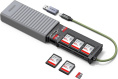 Мультифункциональный кейс для карт памяти UGREEN CM856 55899 Multi-function USB-A&USB-C&2×SD Card Slot&1×TF Card Slot Card Reader Case. Цвет: серый