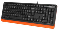 Клавиатура A4TECH Fstyler FKS10, проводная, USB, мембранная, черный/оранжевый [fks10 orange]