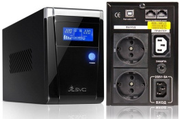 Источник бесперебойного питания SVC 800ВА/480Вт, Вых.разъёмы: 2 розетки Schuko + 1 розетка C13 без бат. поддержки , LCD-дисплей, Напольный