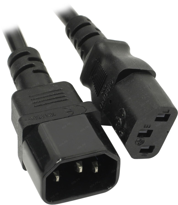 Кабель питания ExeGate Power EC-10P-C13- C14/3x1.0Cu C13- C14, VDE-250V-3*1.0mm2, медь, черный, 10A, 10м EP280634RUS