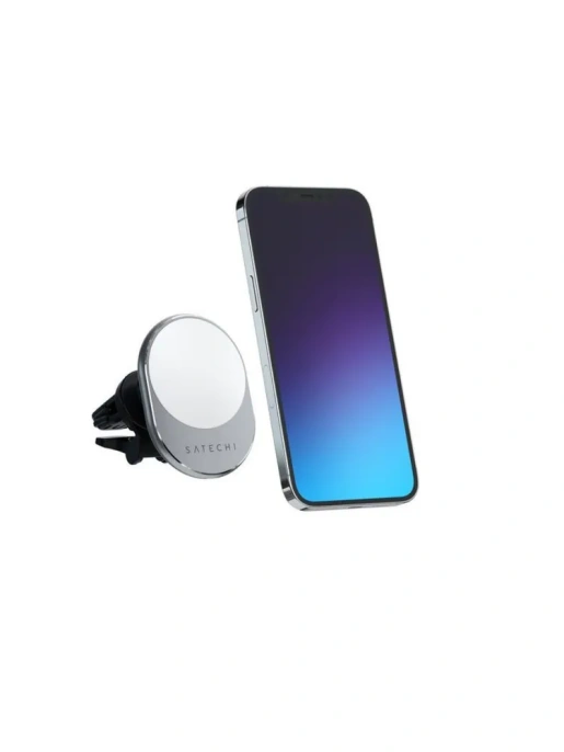 Беспроводное зарядное устройство для автомобиля Satechi Magnetic Wireless Car Charger. Цвет: серый космос. (ST-MCMWCM)