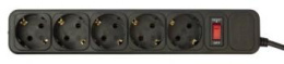 Сетевой фильтр PC Pet AP01006-1.8-B 1.8м 5 розеток черный пакет ПЭ