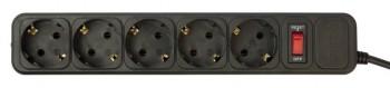 Сетевой фильтр PC Pet AP01006-1.8-B 1.8м 5 розеток черный пакет ПЭ