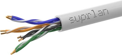 Кабель информационный Suprlan Premium 01-0313-5 кат.5E U/UTP 4X2X0.51AWG PVC внутренний 305м серый