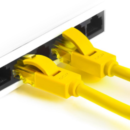 Greenconnect Патч-корд прямой 0.1m, UTP кат.5e, желтый, позолоченные контакты, 24 AWG, литой, GCR-LNC02-0.1m, ethernet high speed 1 Гбит/с, RJ45, T568B