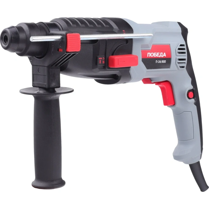 Перфоратор ПОБЕДА П-24 800 SDS+ 800Вт 1200 об мин 5300 уд мин, макс диаметр бурения 24 мм, дополнительная рукоятка глубиномер кейс 140300987