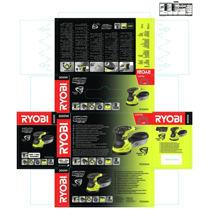 Эксцентриковая шлифмашина Ryobi ROS300A 5133001142