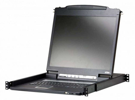 KVM консоль ATEN CL3000N-ATA-RG для KVM-переключателей, электрон., 19", SVGA+KBD+MOUSE PS/2;USB, с KVM-шнуром USB 1.8м, LCD экран 19", лат./рус. клав., выход на вторую конс.;1280x1024 75Hz;DDC2B;доп.порт USB A-типа Female [ATEN CL3000N-ATA-RG]