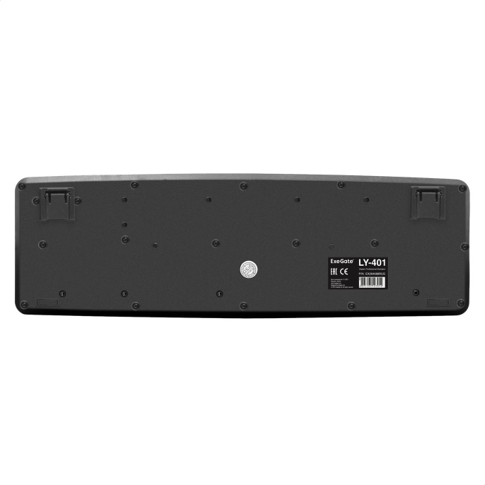 Клавиатура ExeGate Professional Standard LY-401 USB, полноразмерная, влагозащищенная, 104кл., Enter большой, длина кабеля 1,35м, серебристый корпус, Color Box EX264086RUS