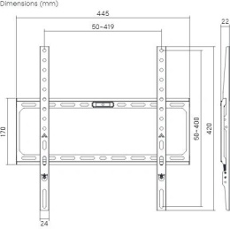 Кронштейн для телевизора ULTRAMOUNTS UM822, 32-75", настенный, фиксированный,  черный