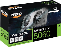 Видеокарта INNO3D RTX 5060 Twin X2 OC//RTX5060, HDMI, DP*3, 8G,D7 N50602-08D7X-195070N
