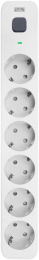 Фильтр-удлинитель PowerCom SP-06W 3.0M, 6 розеток, белый, 16А, 4кВт, 380Дж, защитные шторки, защита от КЗ, перегрузки, ВЧ и импульсных помех, кабель 3x1.5 мм2, ШхГхВ 338.5х50х40.2 мм, вес 0.68 кг./ Surge protector PowerCom SP-06W 3.0M, 6 sockets, white, 1