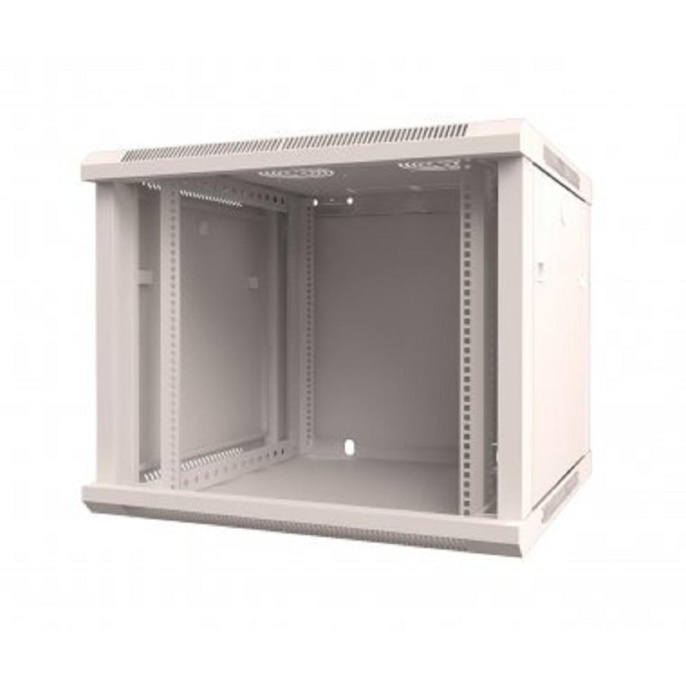 Rexant 04-0966-111 Настенный шкаф 19" 9U 600х600х501 ШхГхВ , дверь стекло, металлическая задняя стенка, боковые съемные стенки, RAL 7035