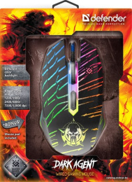 Манипулятор Defender Dark Agent Gaming Mouse GM-590L RTL USB 6btn+Roll 52590
