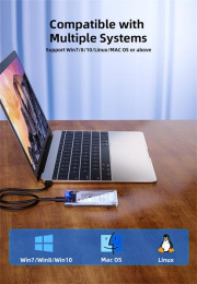 Внешний корпус для диска HDD/SSD Netac WH11 2.5 SATA to USB3.0 External HDD/SSD Case, Slide Transparent Cover, with USB3.0 A to B cable NT07WH11-30B0