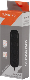 Сетевой удлинитель SunWind SW-PE41-B, 1.5м, черный