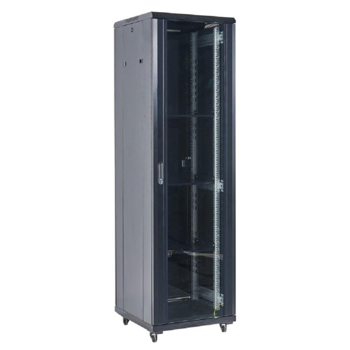 Rexant 04-3766-212 Напольный шкаф 19" 37U 600х600х1832 ШхГхВ , дверь стекло, металлическая задняя дверь, боковые съемные стенки, RAL 9005