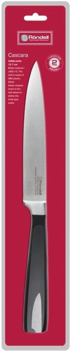 Нож кухонный Rondell Cascara RD-688 стальной универсальный лезв.127мм прямая заточка черный блистер