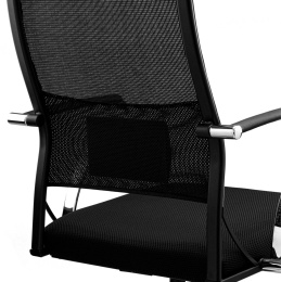 Кресло МЕТТА Sit Air-180 B2-290K (M10.B23.G18.W02), на колесиках, сетка/ткань, черный/черный [z509385244]