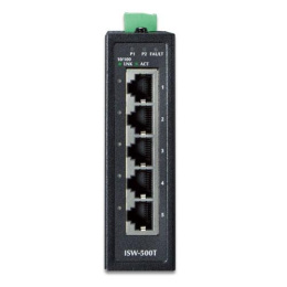 ISW-500T коммутатор для монтажа в DIN рейку/ IP30 Compact size 5-Port 10/100TX Fast Ethernet Switch -40~75 degrees C