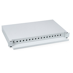 Cabeus ODF-19-16-ST Кросс бокс оптический 19" на 16 ST(FC) со сплайс-кассетой, выдвижной (без пигтейлов и проходных адаптеров)