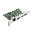 Контроллер сетевой ExeGate EXE-361 (PCI-E x1 v2.0, LAN UTP 1000Mbps + 3*USB3.0 ext., разъем доп.питания, Chipset VL805 + RTL8153B) EX283714RUS