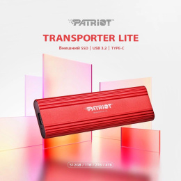 Накопитель SSD Patriot USB-C 512GB PTPL512GPEC Lite Transporter красный