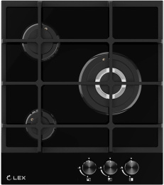 Газовая варочная панель LEX GVG 431 BBL,  3 конфорки,  закаленное стекло,  черный