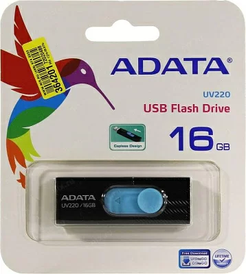 Накопитель A-DATA UV220 AUV220-16G-RBKBL USB2.0 Flash Drive 16Gb