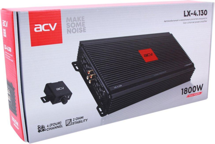 Усилитель автомобильный ACV LX-4.130,  черный [37608]