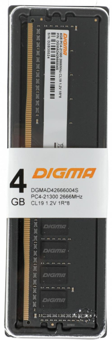 Оперативная память Digma DGMAD42666004S DDR4 -  1x 4ГБ 2666МГц, DIMM,  Ret