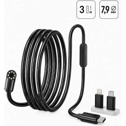 Видеоэндоскоп iCarTool USB, для смартфона/планшета 2Мп (1920x1080), зонд 7.9мм, длина 1м IC-V801
