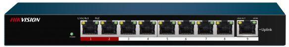 HIKVISION DS-3E0109P-E/M B Коммутатор 9x100Mb 8PoE+ 58W неуправляемый (DS-3E0109P-E/M(B))