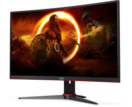 МОНИТОР 27" AOC C27G2E Black-Red VA, изогнутый, 1920x1080, 165Hz, 1 ms, 178°/178°, 350 cd/m, 80M:1, +2xHDMI 2.0, +DP C27G2E/BK