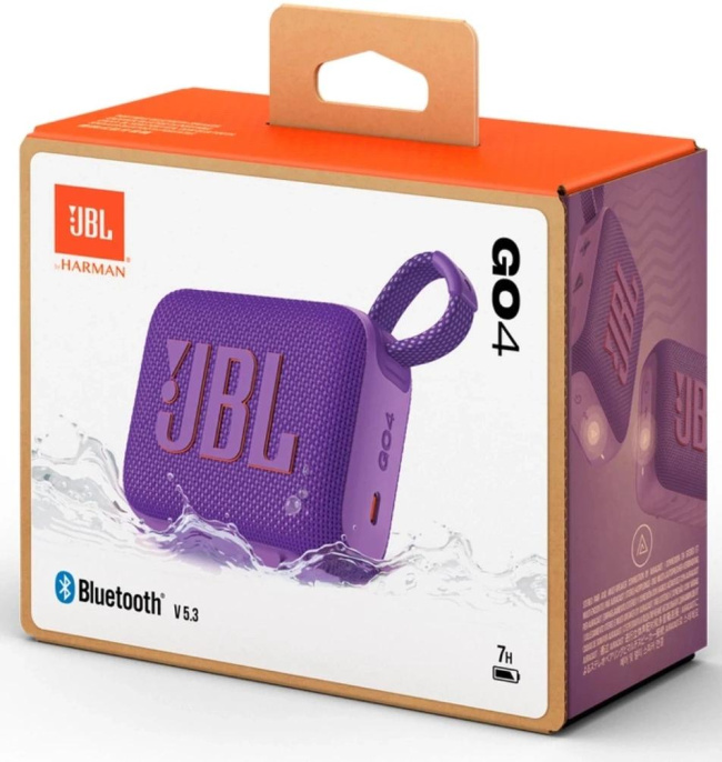 Колонка портативная JBL Go 4, 4.2Вт, фиолетовый [jblgo4pur]