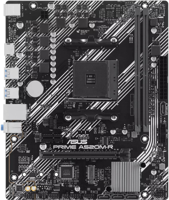 Материнская плата ASUS PRIME A520M-R mATX, 23.6х19.3см, AMD A520, 2xDDR4 DIMM, 2133-5100МГц, до 64GB, звук 7.1, 4хSATA 6Gb/s, 1хM.2, 1 x PCIe 3.0 x16, 1 x PCIe 3.0 x1, 1хHDMI