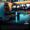 Кресло игровое ZOMBIE Arena, ткань/экокожа, до 120кг, черный (ZOMBIE ARENA BLACK)