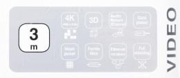 Кабель аудио-видео Thomson High Speed,  HDMI (m) -  HDMI (m),  3м, GOLD,  ф/фильтр,  черный [00132107]