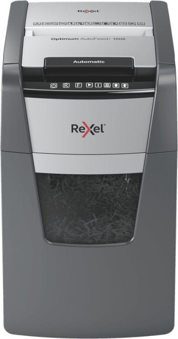 Уничтожитель бумаг Rexel Optimum AutoFeed 150X, с автоподачей, P-4, 4х28 мм, 150 лист. одновременно, 44л [2020150xeu]