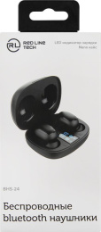 Гарнитура внутриканальные Redline BHS-24 черный беспроводные bluetooth в ушной раковине УТ000019182