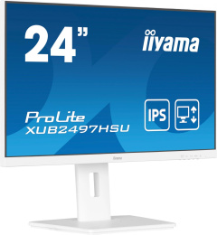 23.8" Монитор Iiyama ProLite XUB2497HSU-W2, 1920x1080, IPS, 100Гц, 1хHDMI, 1хDP, белый