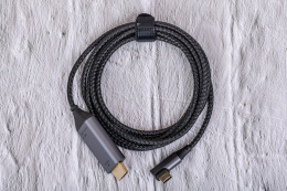 Кабель CABLETIME CC11K (CT-C160-PU31-CMRHD1-S1.8) 1.8 м, USB TYPE C - HDMI 90° 4K/60 Гц