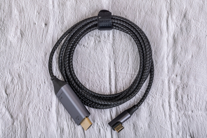 Кабель CABLETIME CC11K (CT-C160-PU31-CMRHD1-S1.8) 1.8 м, USB TYPE C - HDMI 90° 4K/60 Гц