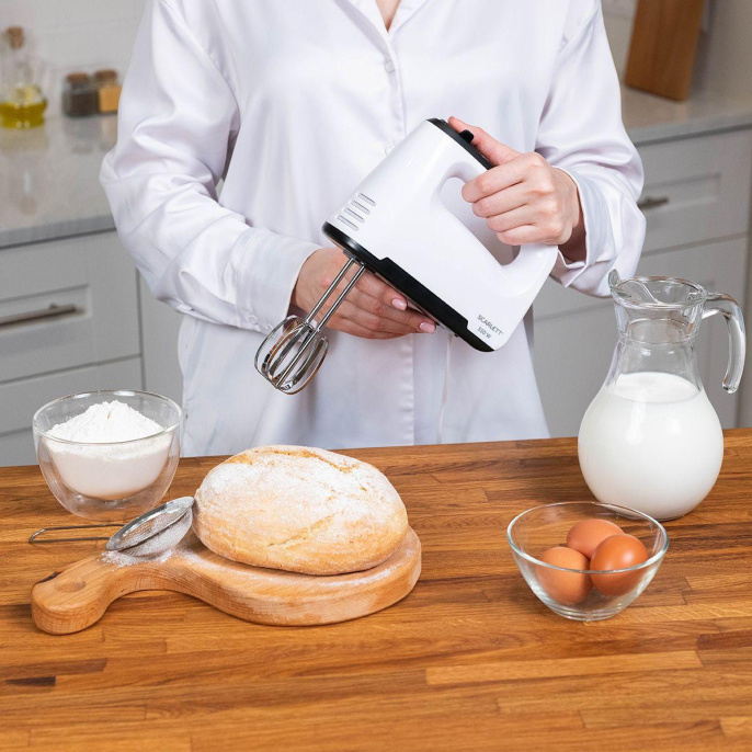 Миксер Scarlett SC-HM40S22, ручной,  белый и черный