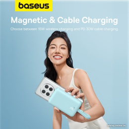 Портативное зарядное устройство Baseus P1002210B333-00 Magnetic Mini Wireless Fast Charge Type-C Edition 10000mAh 30W Peppermint Blue