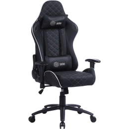 Игровое кресло CACTUS CS-CHR-030BLS черный/серебристый, экокожа, с подголовником, крестовина сталь 1660821