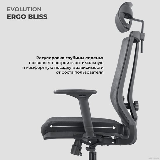 Кресло компьютерное EVOLUTION ERGO BLISS Black
