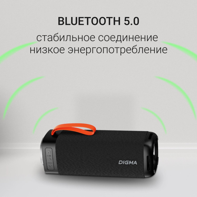 Колонка порт. Digma D-PS1522 черный 60W 2.0 BT 10м 3000mAh (PS1522B)